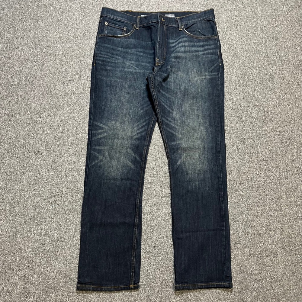 St Johns Bay Mens Comfort Stretch Denim Slim Straight‎ Jeans Dark Wash 38x32